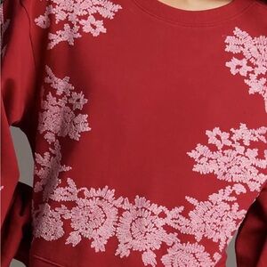Anthropologie Chenille Embroidered sweatshirt. NWT. Size XL